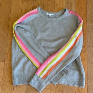 THML Gray Sweater with Multicolor Stripes